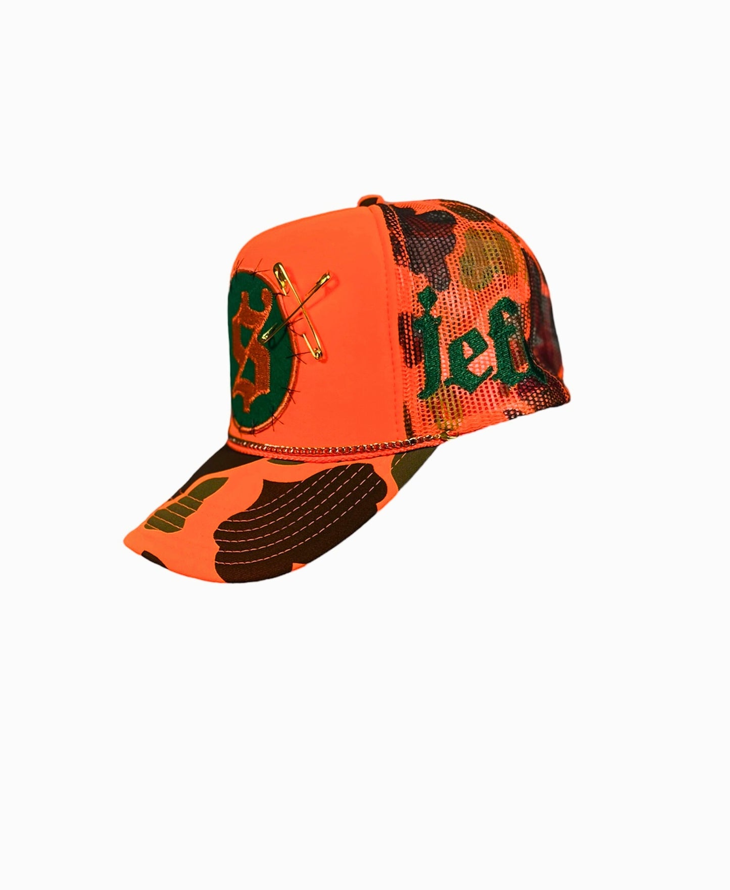 Orange Camo Trucker