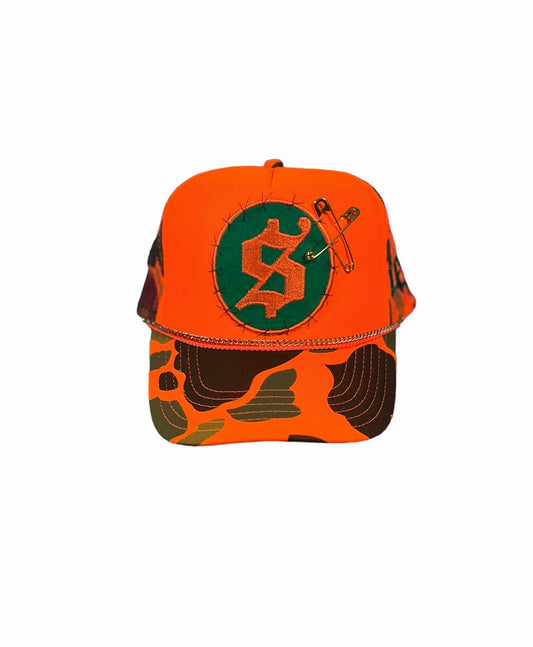 Orange Camo Trucker